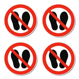 Prohibition Sign: P024 - DIN EN ISO 7010 / ASR A1.3 - Sticker: Diameter 7.5 cm, Pack of 4
