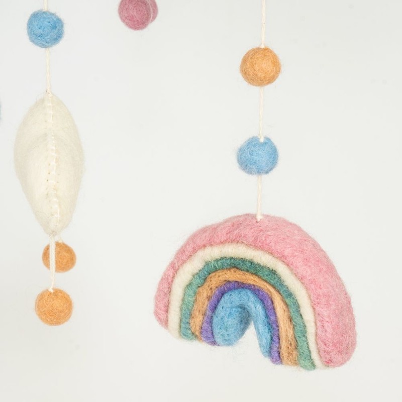 Biome Range Felt Hanging Mobile - Rainbows