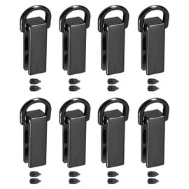 sourcing map Bag Side Clip Buckle, 8Pcs 0.28" Metal Suspending Handbag Strap Chain Connector with D Ring for DIY, Purse Crossbody Shoulder (Metallic Black)