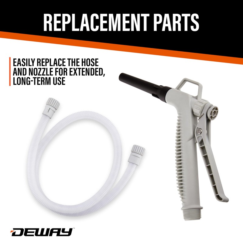 DeWay Battery-Powered Stick Fuel Transfer Pump with Hand Trigger Nozzle,