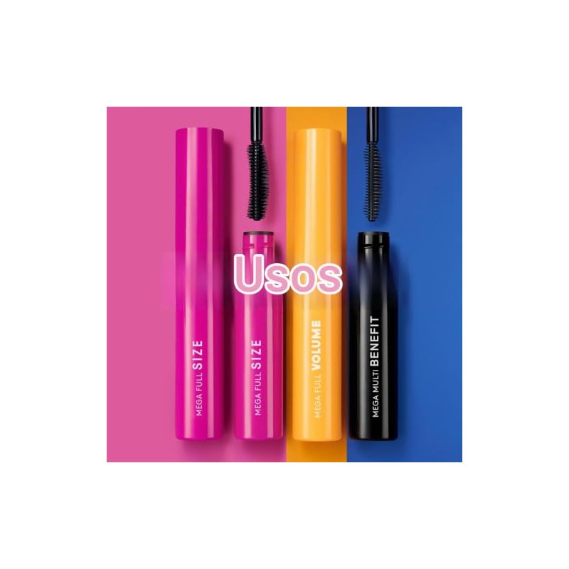 Esika Mega - Máscara de volumen completo, color negro