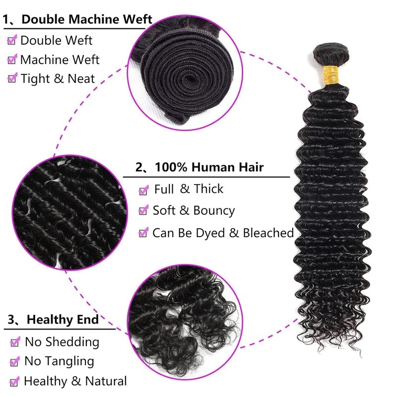 Human Hair Curly Deep Wave Human Hair Brazilian Human Hair