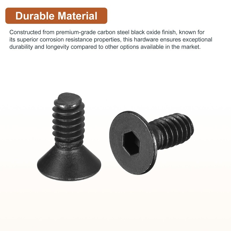 DTGN #6-32x3/8" Flat Head Socket Cap Screws, 50 Pack Hex