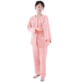 WEEOATAR Patient Clothes,Bedridden Patient Clothing,Disability Clothing with Zippers for Easy Access,Patient Pajamas Nursing Aid for Elderly,Disabled,Dialysis and Bedridden(Pink,L)