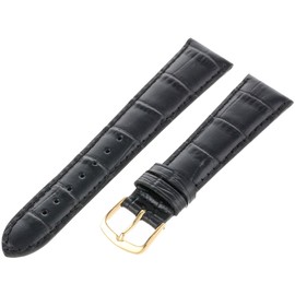 Hadley-Roma Men's 20mm Leather Watch Strap, Color:Black (Model: MSM835RA-200)