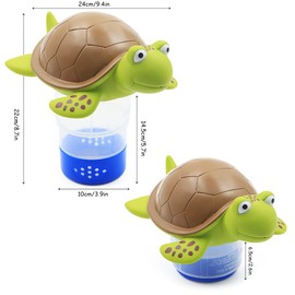 Geluode Floating Chlorine Dispenser,Swimming Pool Spa Hot Tubs Chemical Dispenser Adjustable Floating Tablet Chlorine Holds 3 Inch Chemical Tablets (Turtle)
