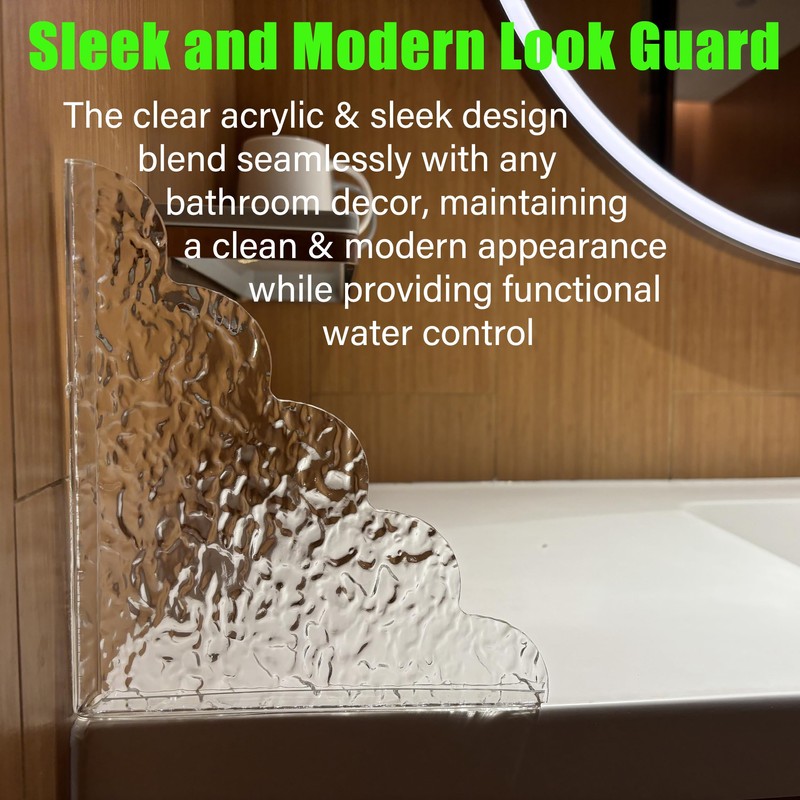 HOMUS Shower Splash Guard 2-Pack, Self-AdhesiveAcylic Bathtub Water Guards for