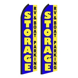 Storage RV & Boat Parking - Replacement Swooper Feather Flags - 2 Pack (No Hardware Included)