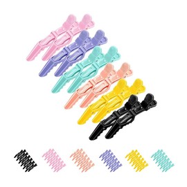 12pcs Styling Hair Clips Duck Bill Clips Professional Hairdressing Salon Sectioning Alligator Hair Clips Durable Nonslip Grips Wide Teeth (Multicolor)