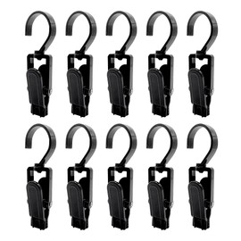 UMCHU Pack of 10 Large Towel Clips, Large Clothes Pegs, 360° Rotating Hooks with Clips, Plastic Clothes Clips, Rotating Tea Towels, Hanging Trouser Hangers