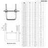 M8x85x120mm 304 Stainless Steel Square U Bolts with Hex Nuts