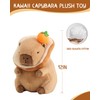 Bestsea Kawaii Cute Capybara Plush Pillow with Bread Soft Orange