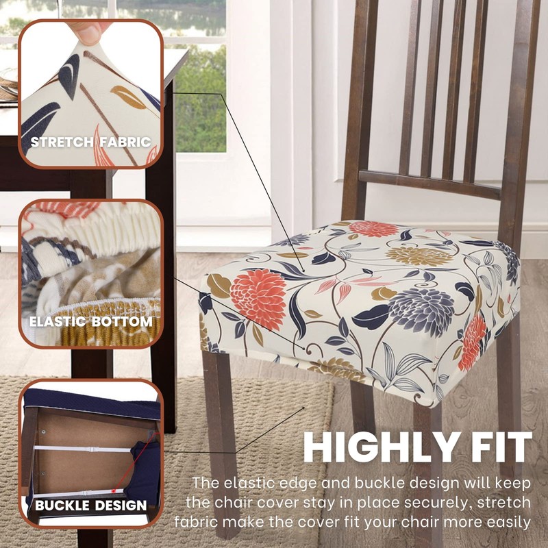 SearchI Stretch Dining Chair Seat Covers Set of 4, Soft