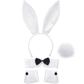 Nestkanina HBS039 Bunny Cute Costume, 5-Piece Set, Rabbit Ears, Headband, Bow Tie, Sleeves, Tail, Cute, Cosplay, Disguise Item, Accessories, Bunny Goods, Halloween, Christmas, Parties, Events, School