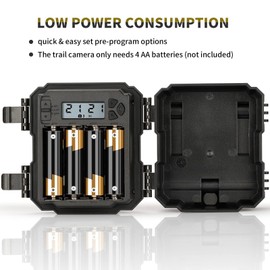 WOSPORTS Mini Trail Camera 24MP 1080P Game Hunting Camera with Night Vision D...