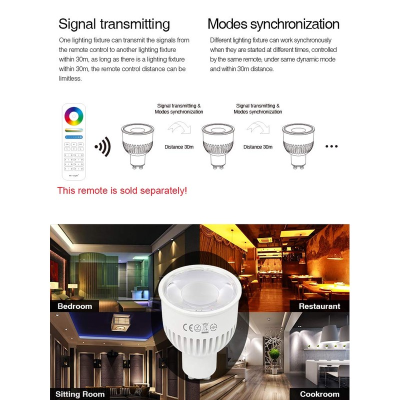 LGIDTECH FUT106 Miboxer 6W 2.4GHz WiFi Led Spotlight Bulb GU10