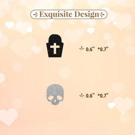 120pcs Skull Confetti, Tombstone Paper Scatter, Black&Silver Glitter Death to My 20s 30s Birthday Table Decoration, Gothic Theme Birthday/Wedding Party Supplies