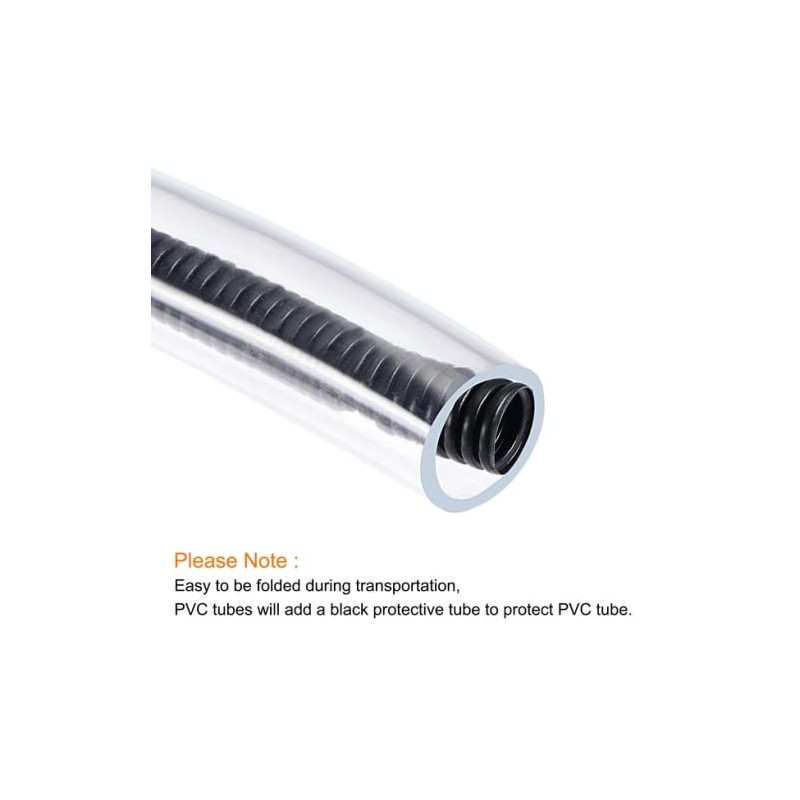 sourcing map PVC Clear Vinyl Tubing, Plastic Flexible Water Pipe