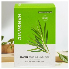 Hanganic Tea Tree Soothing Mask Pack 100 Sheets / 한가닉 티트리 진정 마스크팩 100장