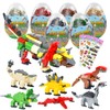 auryee auryee 12PCS Pre Filled Easter Eggs Dinosaurs Party Favors Party Supplies Building Blocks Mini Animal Educational Toy Stacking Block Sets Science STEM Gift for Boys & Girls Kids Age 6+