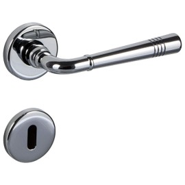 Gedotec Brass Handle Set | 1 Piece Door Fitting Chrome Door Handle Room Door Handle Antique Vintage Door Handle for Interior Doors Door Handle BB - Deadlock | Lady 151-R | Door Set with Mounting