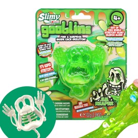 SLIMY Gooblins Slimy Ghost Slime Monster 100 g Super Stretchy Original Slimy Slime with Funny Creepy Skeletons to Discover and Collect Kneading Toy (3 Years), Colour: Green