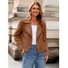 Glamaker Womens Faux Suede Jackets Long Sleeve Casual Cropped Zipper