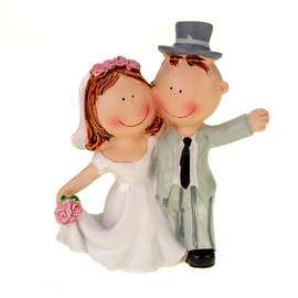 Hobbyfun Hochzeitspaar als Tortendeko winken 90 mm Brauthochzeitsdeko Brautpaar