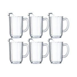 Carlisle FoodService Products Plastic Pitcher, 48 Ounces, Clear (Pack of 6)