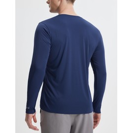 BALEAF Men's Long Sleeve Running Hiking Tops UPF 50+ Quick-Dry Rashguard Blue XXL