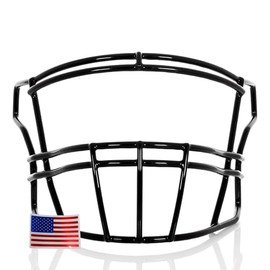 Green Gridiron - SF-2BD for Riddell SpeedFlex + Chrome US Flag Helmet Decal (Black)