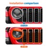 JeCar 9pcs Orange Grill Inserts Headlight Covers Trim Kit for