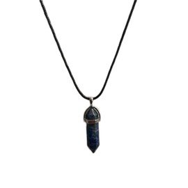VIE VIE Double Point Pencil Pendant, Black String (Lapis Lazuli)