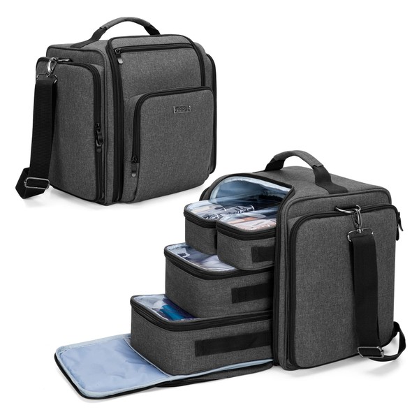 BAFASO Makeup Bag Cosmetic Bag with 4 Inner Removable Pouches,