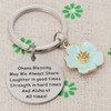 AHAETH Ohana Keychain Hawaiian Flower Keychain Blessing Gifts Hibiscus Charm