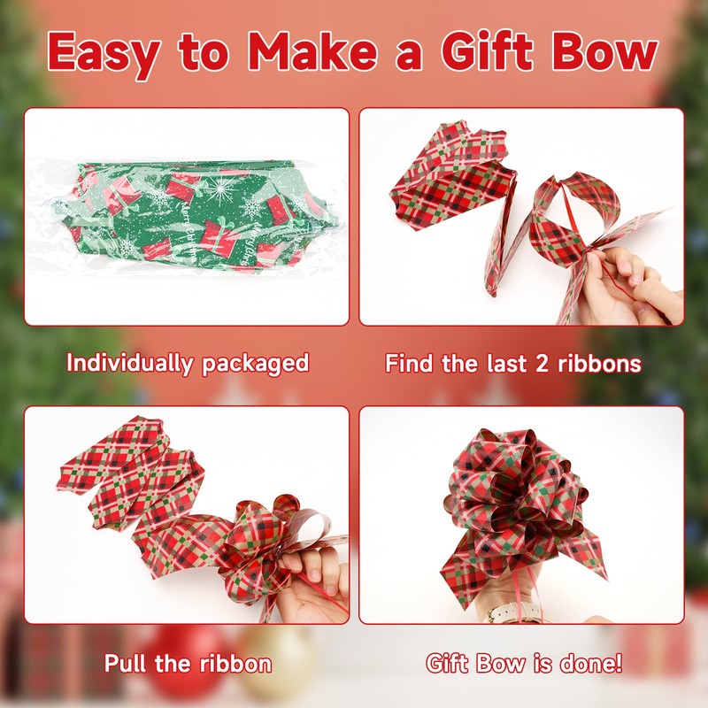 jijAcraft 24 Pcs Christmas Bows for Gift Wrapping Present Wrap