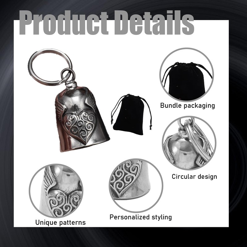 fKiZanthene Guardian Bell for Motorbikes, Gremlin Bell Lucky Charm with