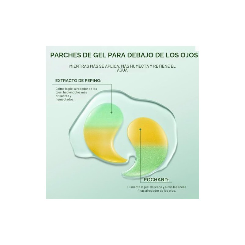 60 Parches Ojos Bolsas y Ojeras Hialuronico, Eye Patches Hidratante