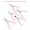 5pcs Mini Pink 4in Versatile Use Metal Pliers Set Kit
