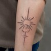 Semi Permanent Tattoo, Sun Moon Star & Ink Floral Line