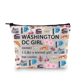 Gzrlyf Washington DC Makeup Bag Washington DCTrip Gift Washington DC Travel Storage Bag Washington State Cosmetic Bag (WASHINGTON DC GIRL noun)