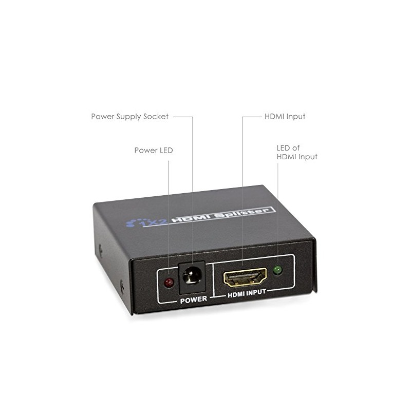 Paris HDMI Splitter 1 in 2 Output 1x2 HDMI Splitter