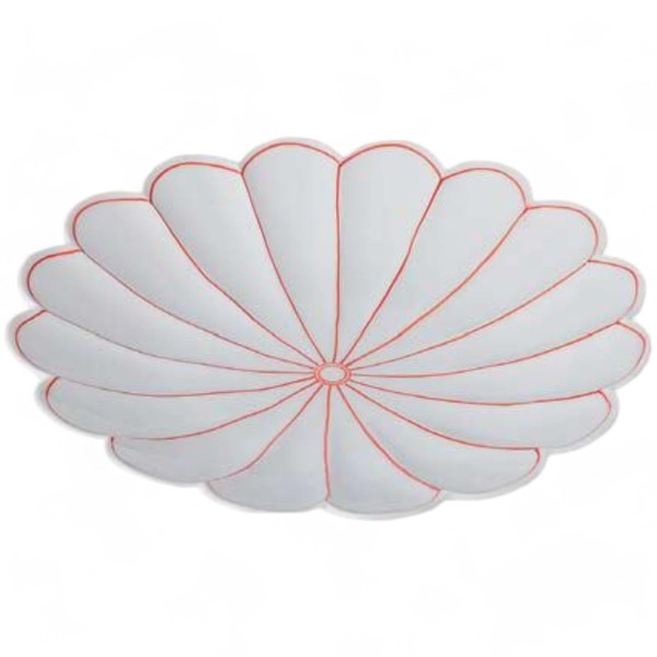 Takumikaze Arita Ware 8.7 inches (22 cm) Plate, Red Chrysanthemum