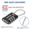 4 Pack TSA Approved Luggage Locks, Combination Travel Cable Lock,