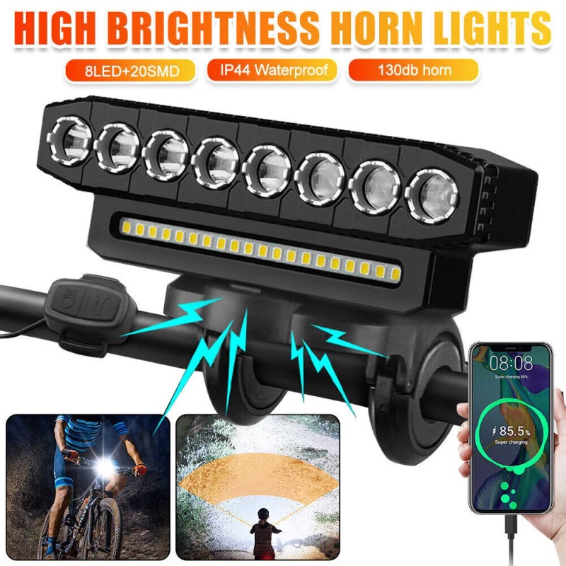 summer_home USB Rechargeable Bicycle Front Headlight Super Bright LED Bike