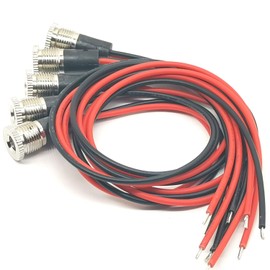 AYECEHI 5Pack 5.5 x 2.1 MM 10A DC-099 Power Jack Cord Socket Threaded Female Mount Connector Adapter with Waterproof Cover Cap