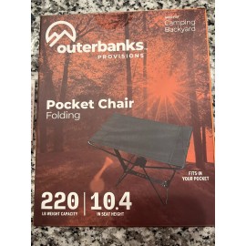 Outerbanks Provisions Folding Pocket Chair, Good For Camping Or Backyard