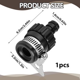 Huybaa Universal Tap Adapter, Garden Hose Coupling, Rubber Connector with Metal Handle, Universal Tap Adapter for Kitchen, Washing Machine, Garden