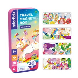 mierEdu Unicorn Magnetic Game Box for Dressing I Magnetic Game from 3 Years I Promotes Imagination & Concentration I Ideal Travel Game with 2 Scenes and 36 Magnets