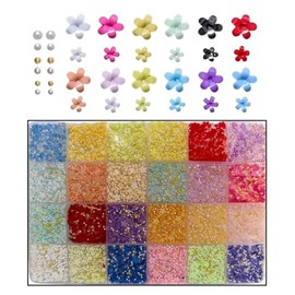 Caja con Flores 3d Para Decoración de Uñas, 24 Colores ,Acrílico, Arte de las uñas